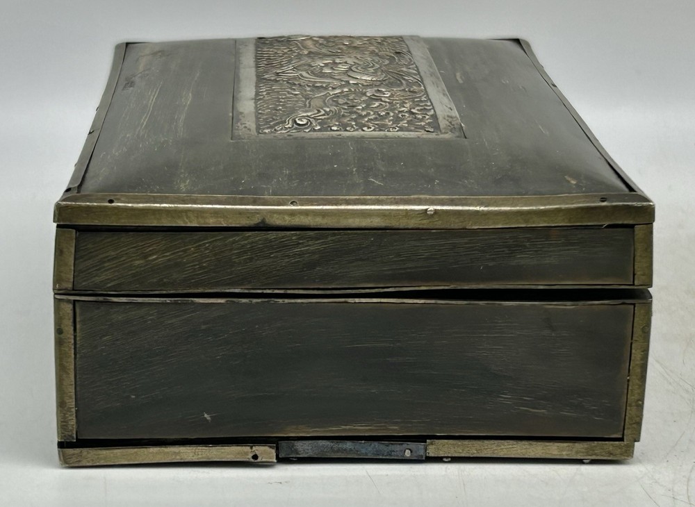 Buddhist Gau Prayer Box, Silver, Lacquer, Repousse, Ghau