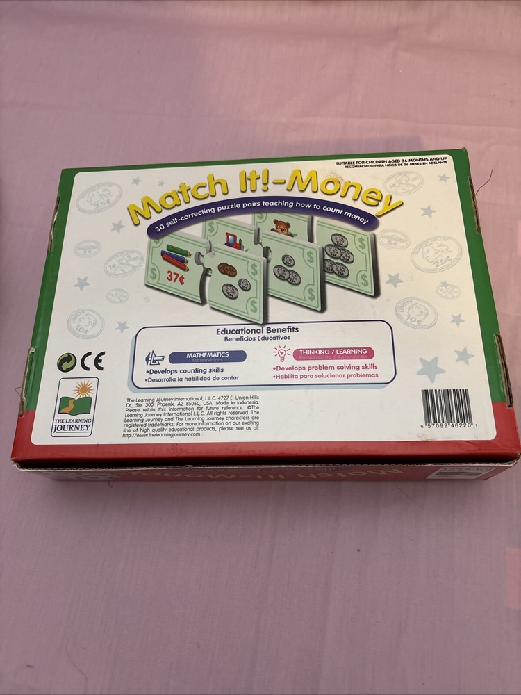 Learning Journey Match It Money 30 Self-Correcting Puzzle Sets Complete