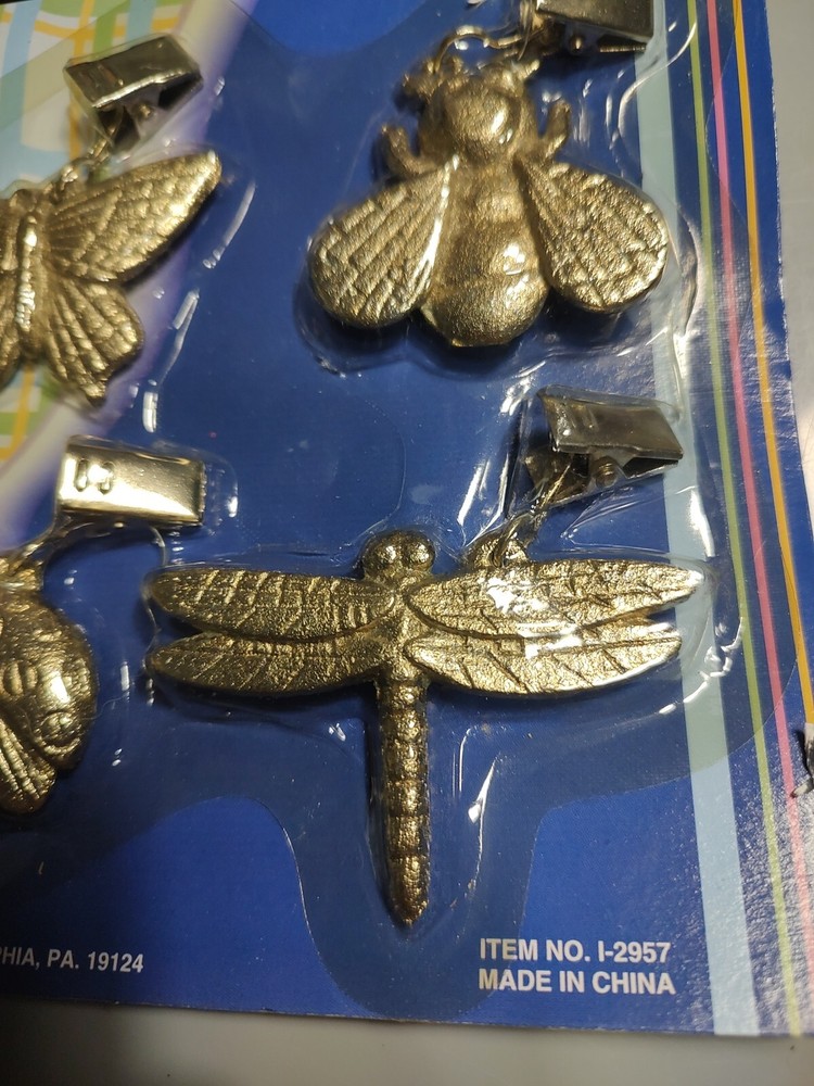 Vintage 4 Piece Tablecloth Weights Insect Designs
