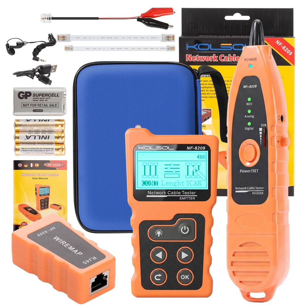 LCD Display Measure Length Tracker NF-8209 Cable POE Wire Checker Network Tool