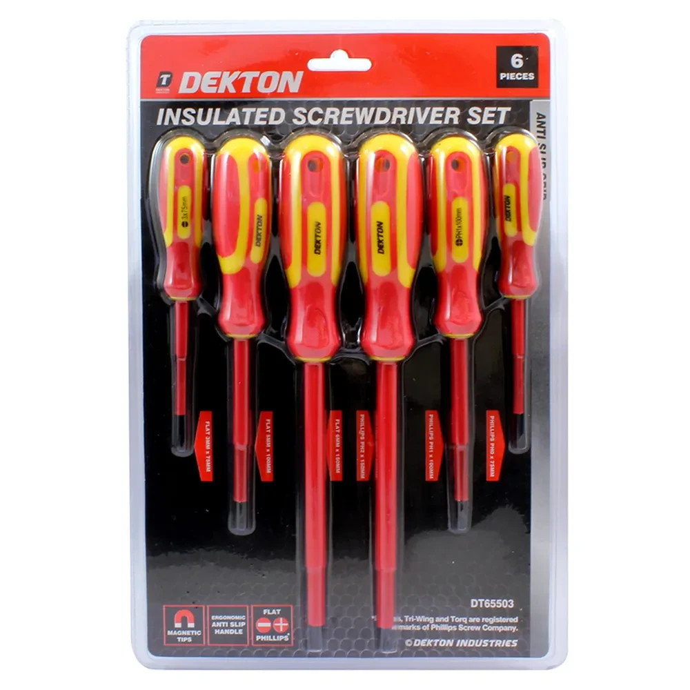 DEKTON 6PC INSULATED SCREWDRIVER SET