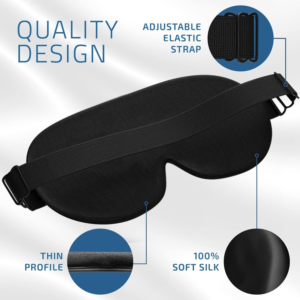 100% Silk Sleep for Men Side Sleeper - Light Blocking Eye for Sleeping, Zero ...