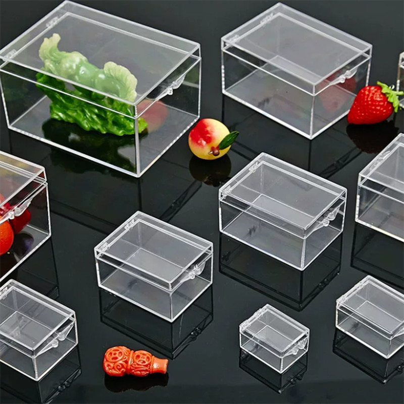 Mini Box Square Cube Clear PC Small Boxes Storage Compartment Plastic PC Box