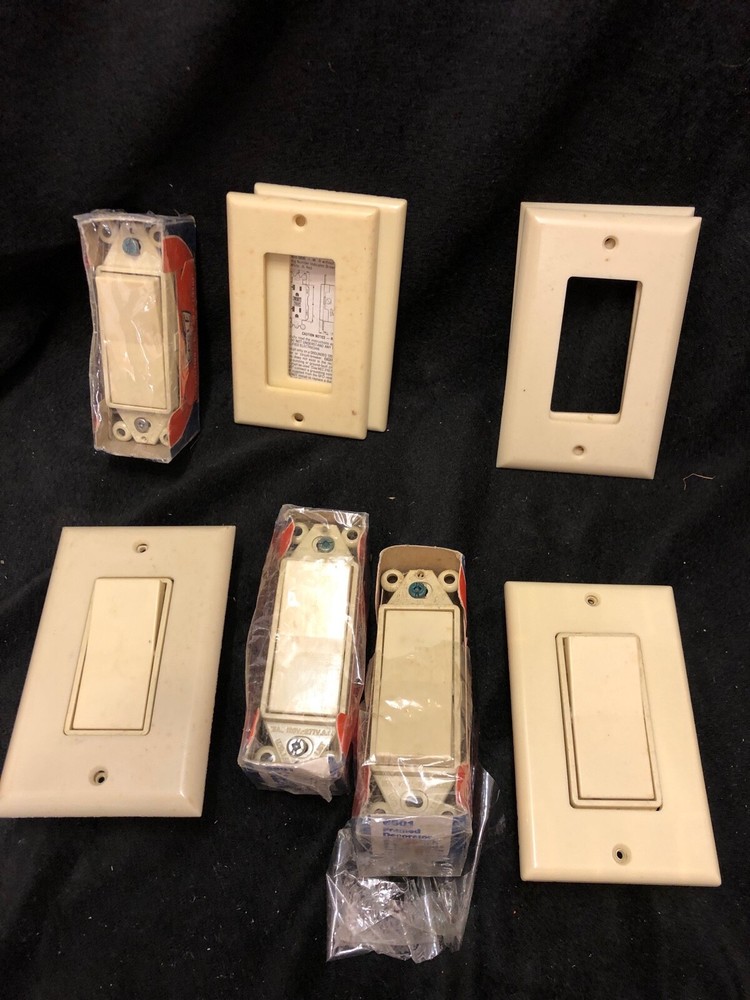 5 Vintage Eagle Rocker Switch Ivory Wall Plates Early Electronics Light Restore