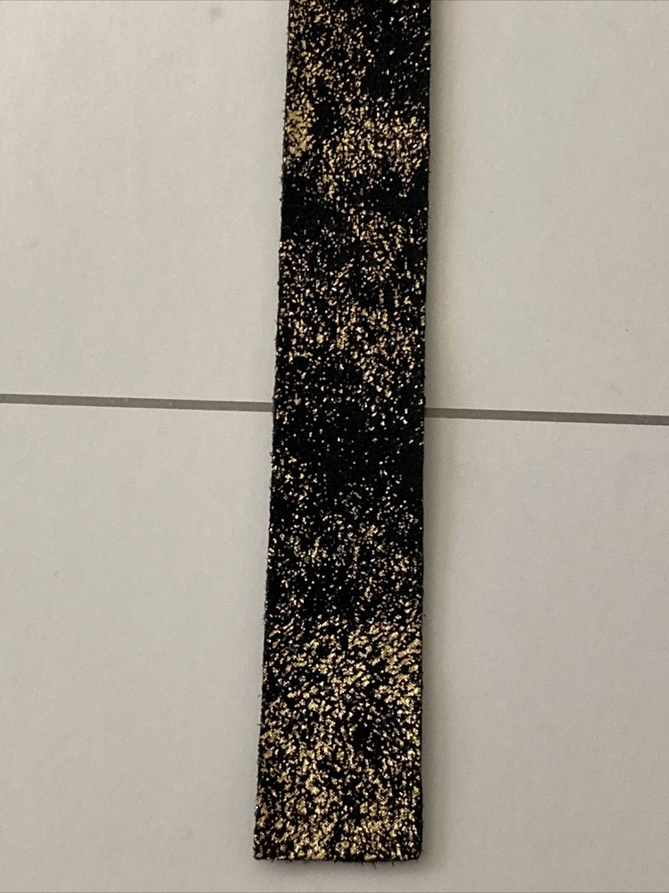 Black Gold Crackle 1” Leather Inlay