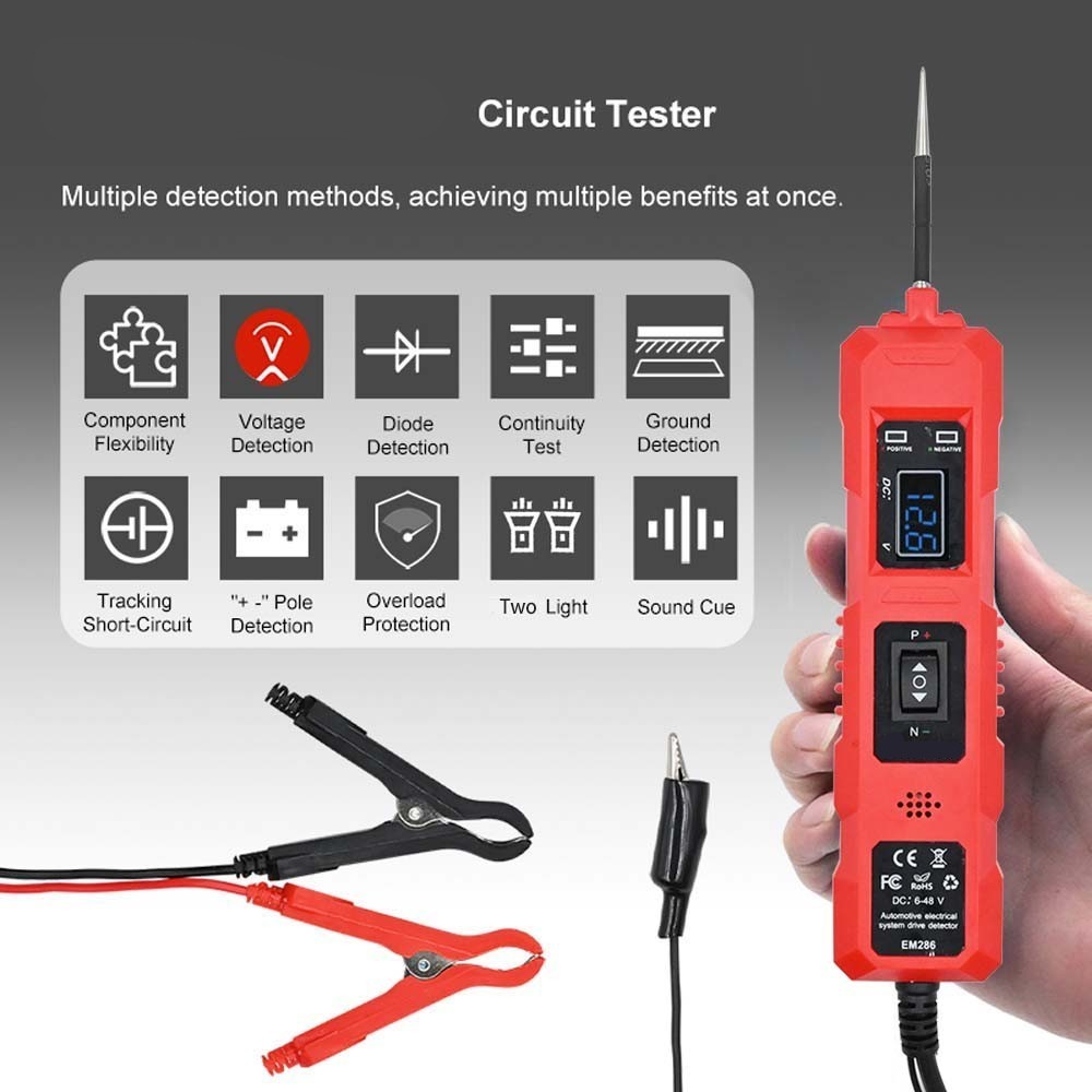 6-48V Automotive Digital Power Probe Circuit Electrical Tester Device System