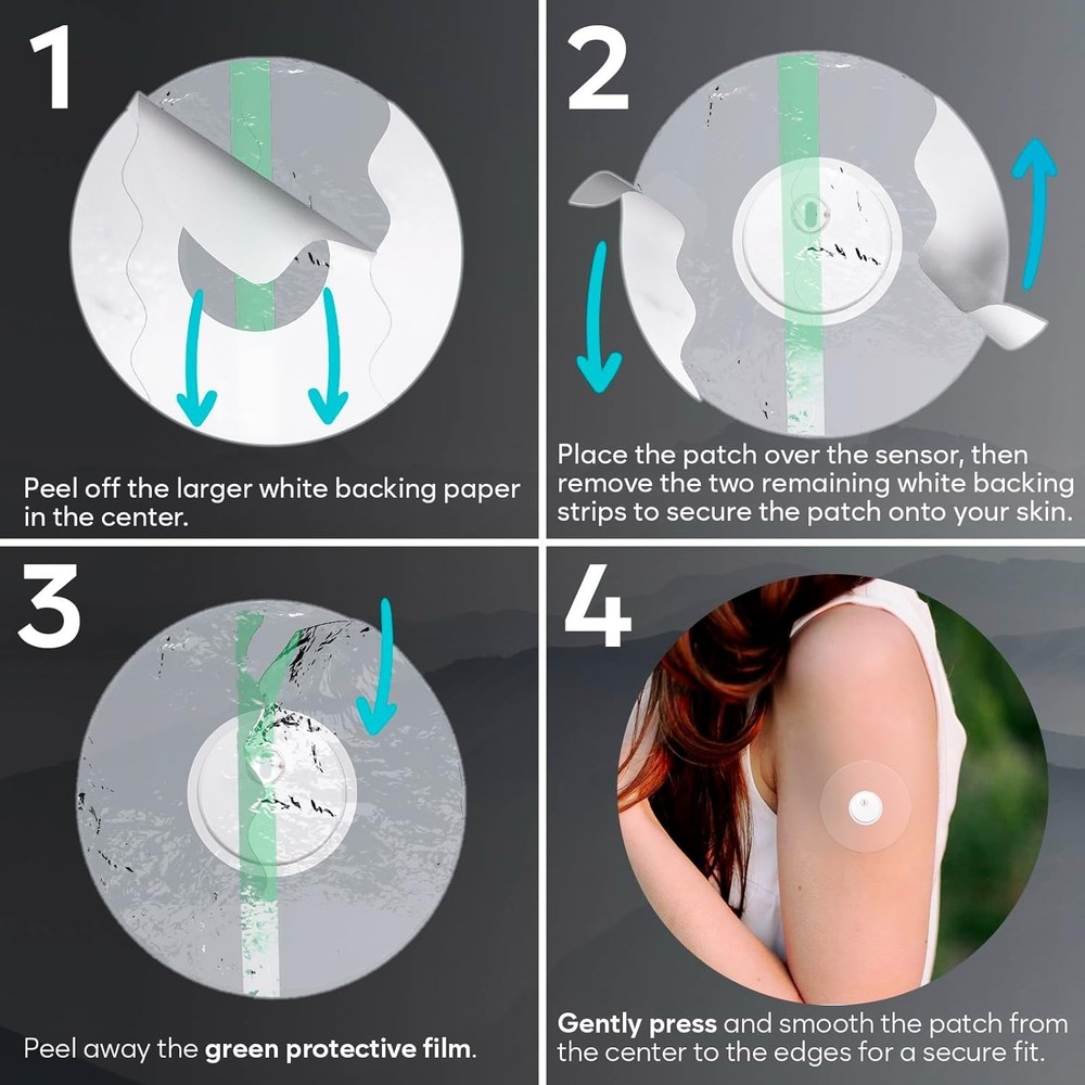Freestyle Libre 3 Waterproof Sensor Covers – 20 Transparent, Non-Irritating P...