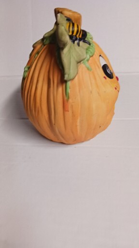 Pumpkin Jack-O-Lantern Figurine Candy Dish Or Vintage