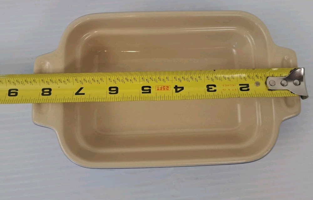 LeCreuset Small Cobalt Blue Stoneware Casserole Baking Dish Rectangular 7.25"L