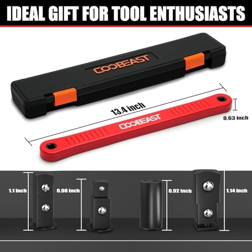 Offset Extension Wrench Impact Ready Socket Wrench Extender Tool Medium Red