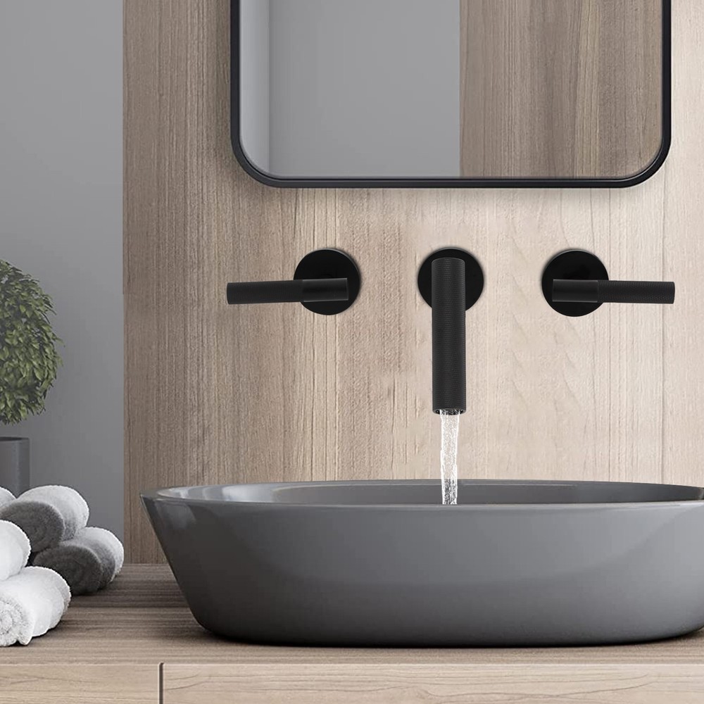 3-hole Bathroom Faucet Wall-Mounted Multi-function Sink Faucets With 2 Handles