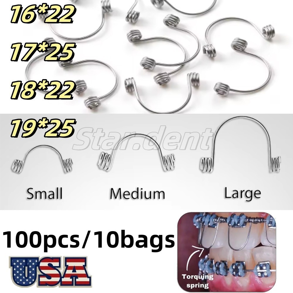 100pc Dental Ortho Torquing Torque Spring Rectangular Wire Single Anterior Teeth