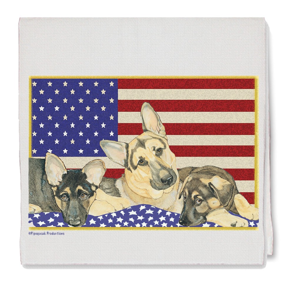 German Shepherd Patriotic Kitchen Dish Towel Pet Gift