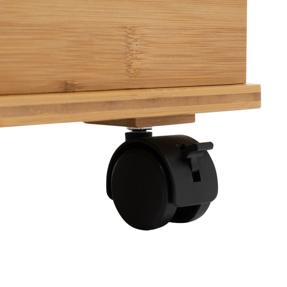 Multi-layer 360° Rotating End Table 2-Tier Bookshelf 360° Wheels Nightstand