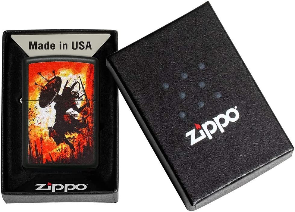 Zippo Warrior Sword and Shield Black Matte 49405