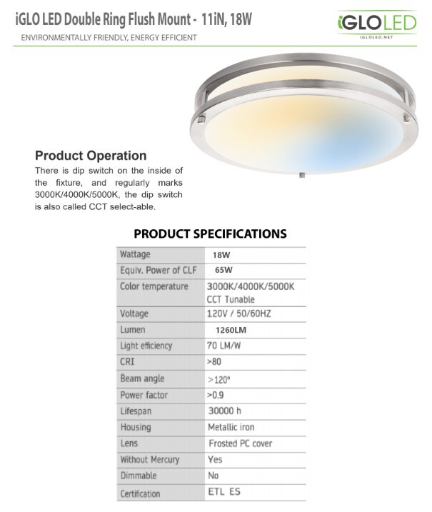 11 inch Double ring Tunable LED light, 18W