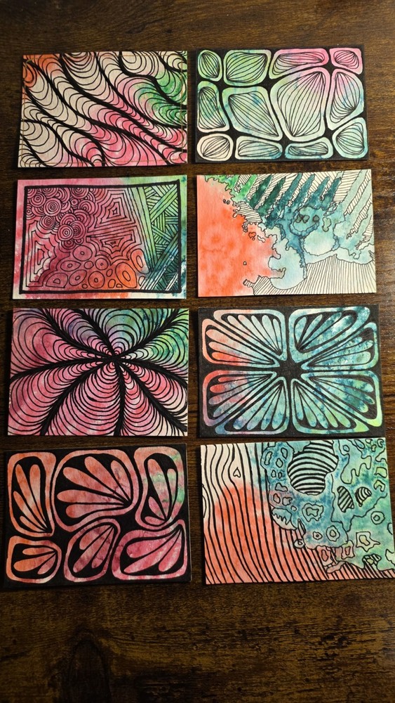 Mindless #4 Abstract Original Drawing - Mixed Media ACEO