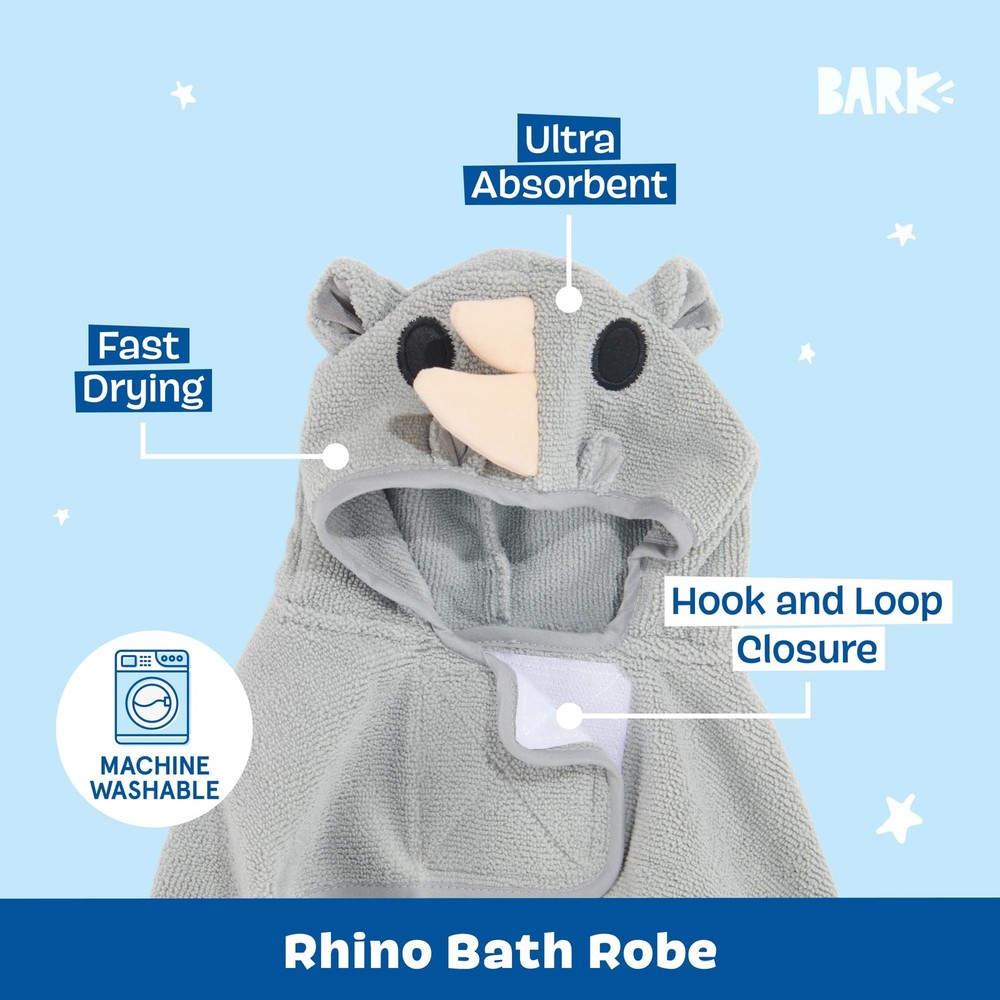 Dog Bathrobe Fast Drying with Hook and Loop Closure & Wrap Tie Snuggle, Cute ...