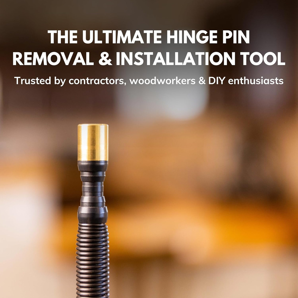 Door Hinge Pin Removal Tool – Spring-Driven Hinge Pin Punch & Steel-Faced Ham...