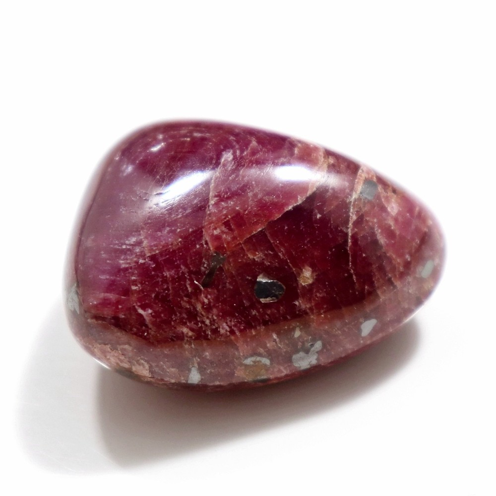 Tumbled Stone: Ruby, Red Corundum from India, Fluorescent (RUB54)