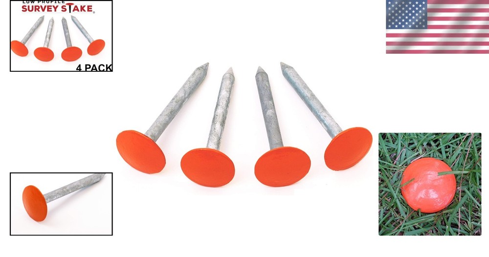Hi-Vis Orange Property Stakes - 4 Pack