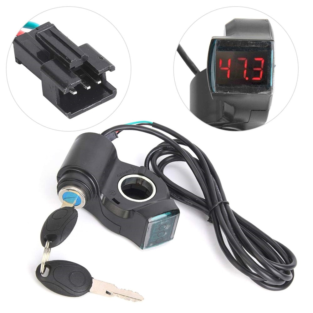Durable E-Bike Throttle Control Switch Voltage Display Key Lock for Electric