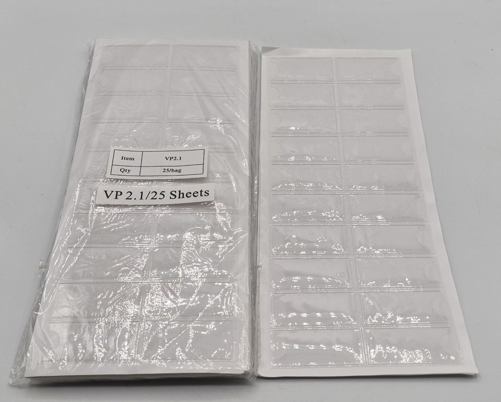 Self-Adhesive Poly Pockets w Thumb Cuts Individually Cut 20/sheet, 25 Sheets/Pk