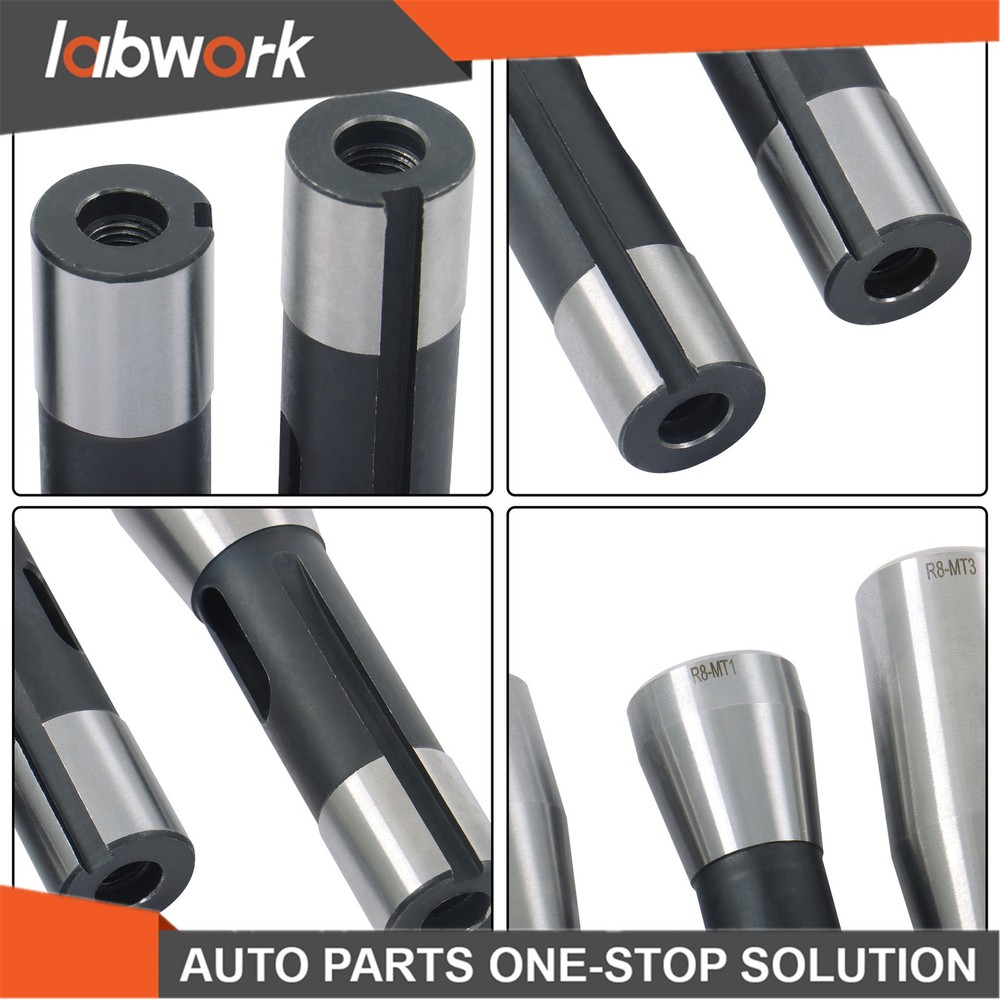 Labwork Precision Ground R8 Shank 3pc Adapter for Milling Machine Arbors