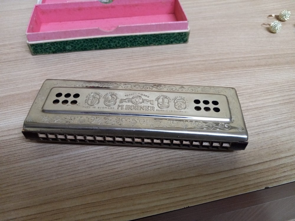 M HOHNER The Echo Harp Harmonica Double Key C/G Germany w/ box