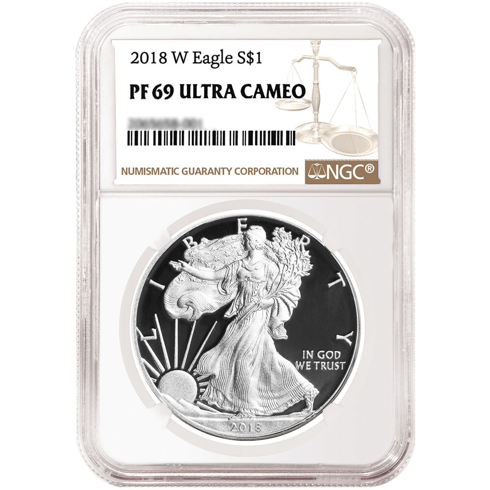 2018-W Proof $1 American Silver Eagle NGC PF69UC Brown Label