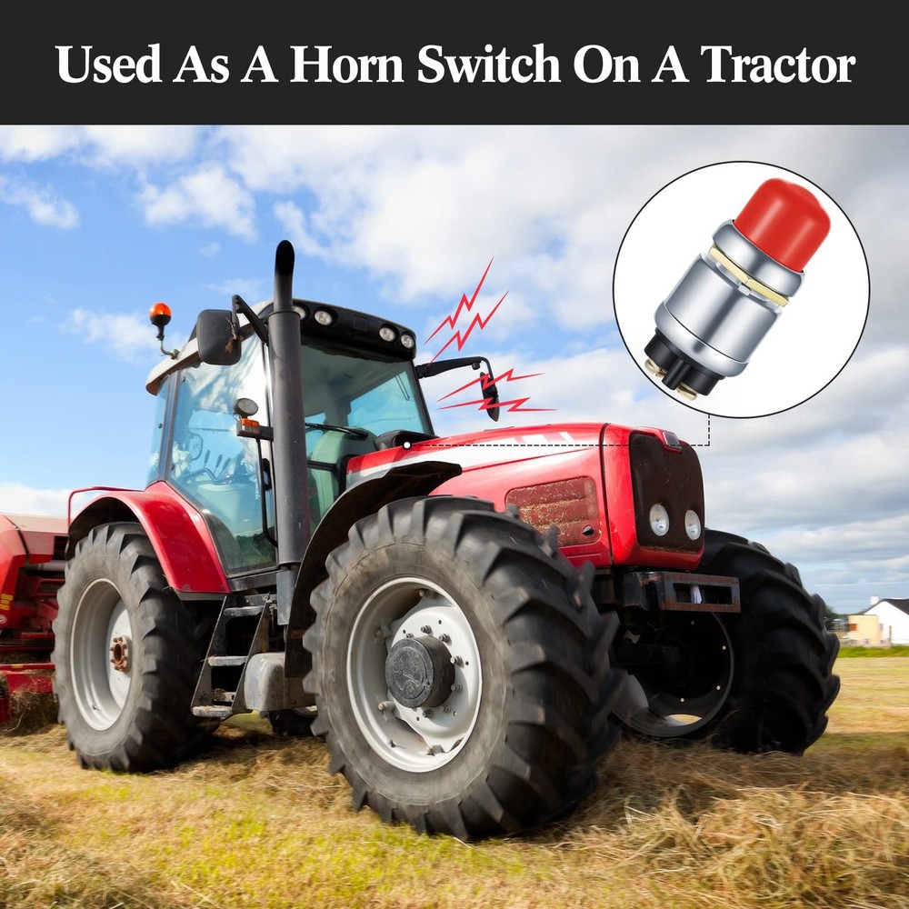 Engine Start Push Button Momentary 12V and 24V Waterproof Switch Push to Start B