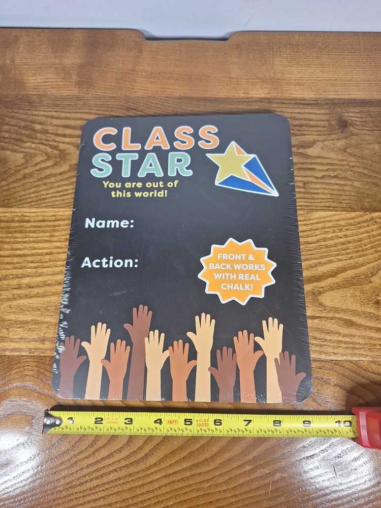 CLASS STAR 11.5" x 9" Reversible School Chalkboard Printed Front & Blank Back