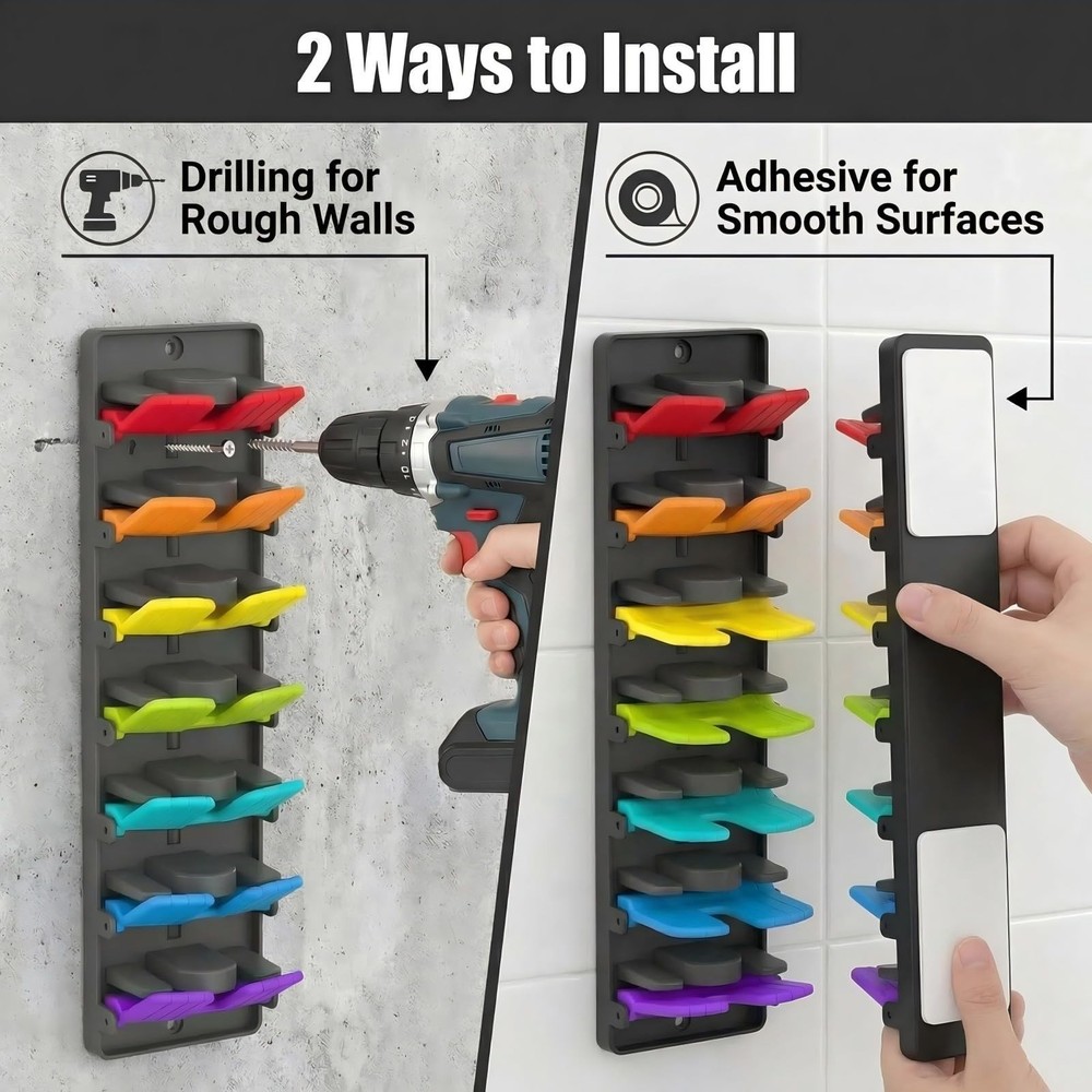 Multicolor Hat Organizer for Baseball Caps, 2-Pack Wall Mounted Hat Rack Hold...