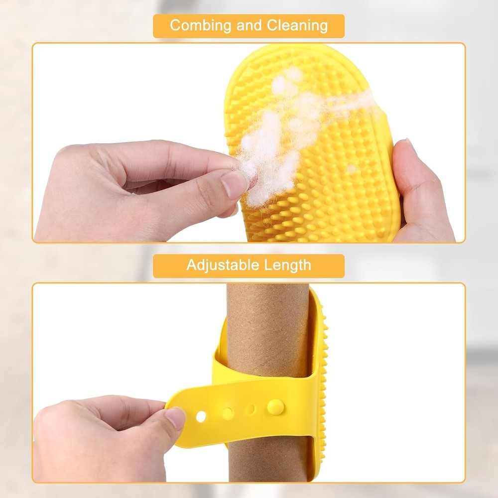 Versatile 4-Piece Cat Grooming Set: Adjustable Silicone Brushes for Easy Use