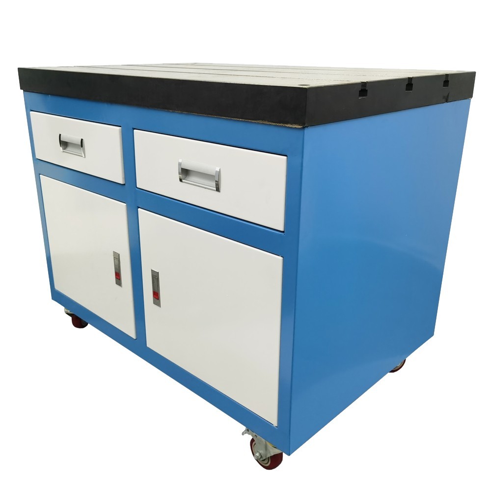 Movable Tapping Machine Table T-slot Workbench Fixed Base 35.4"*23.6"*29.7"