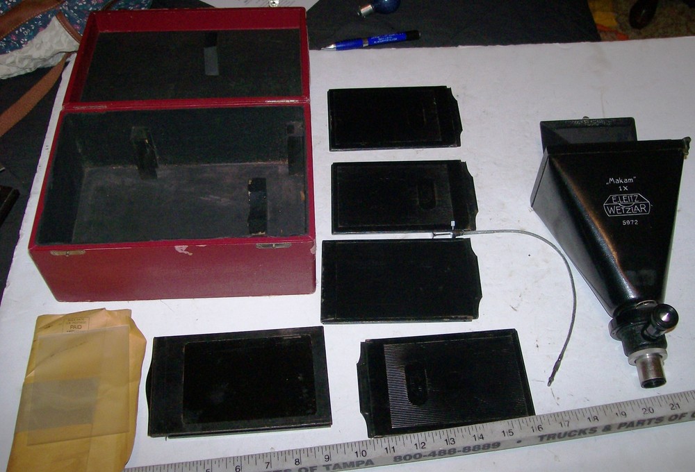 RARE LEICA E. LEITZ WETZLAR MEDIUM FORMAT MAKAM IX MICROSCOPE CAMERA wOB GERMANY