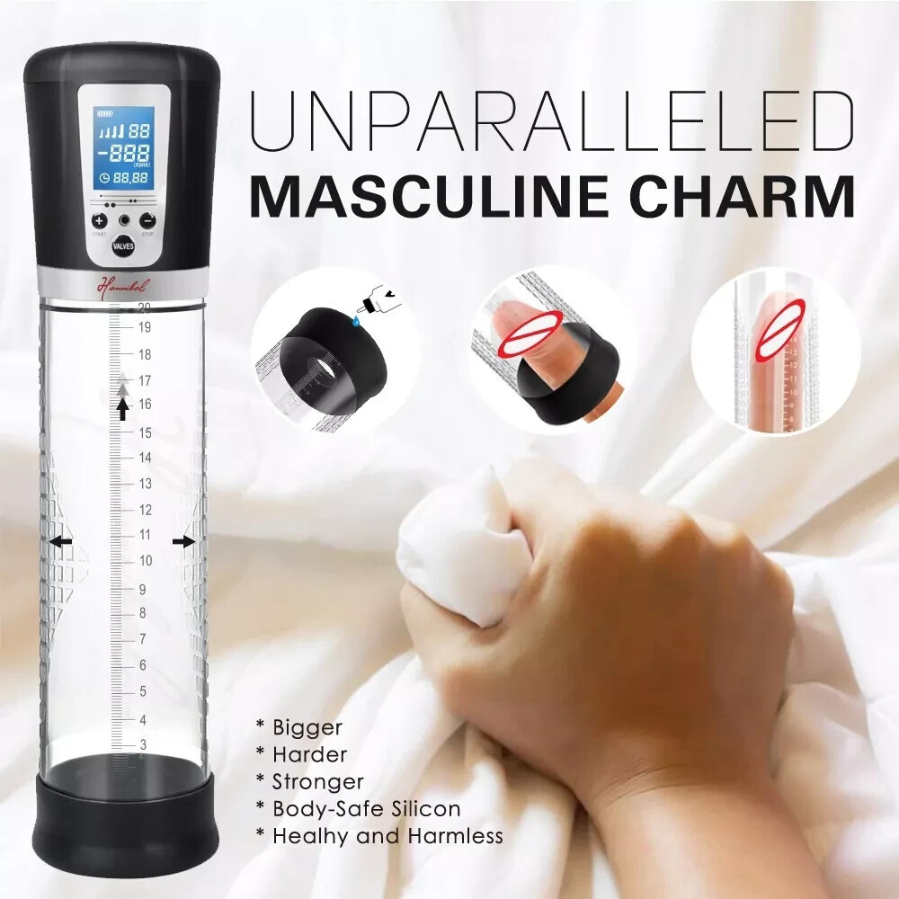 Vacuum Electric Penis Pump Digital rechargeable Male Men Penis Enlarger Growth
