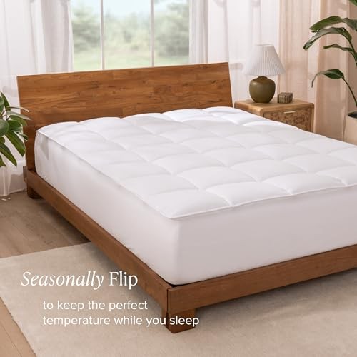 Microplush Mattress Topper - Pillow Top Reversible - Queen White (Microplush)
