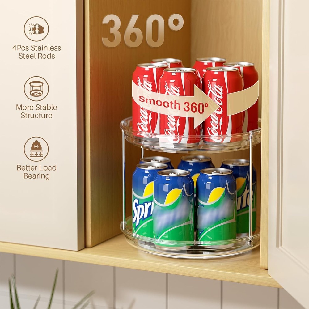 Double-Layer Rotating Condiment Rack,9.25 inches in diameter,multi-purpose.