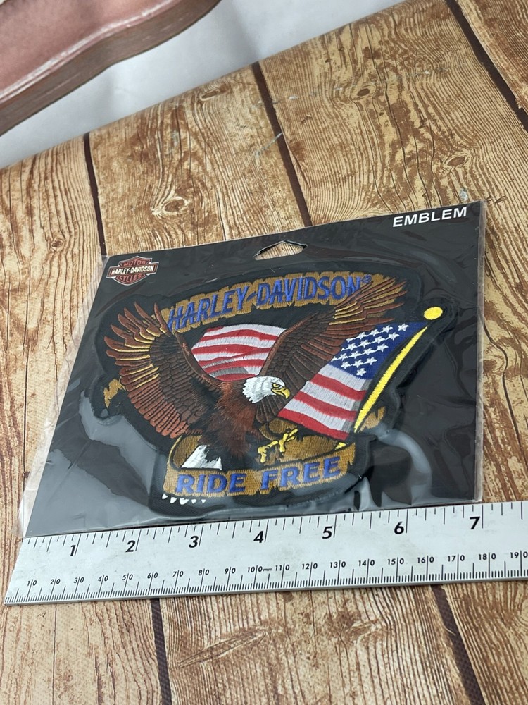Harley Davidson Ride Free 2015 sew on patch motorcycle eagle flag
