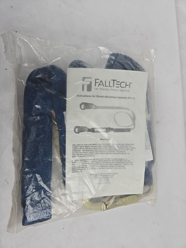 FallTech 6ft Shock Absorbing Lanyard - Wraptech carabiner