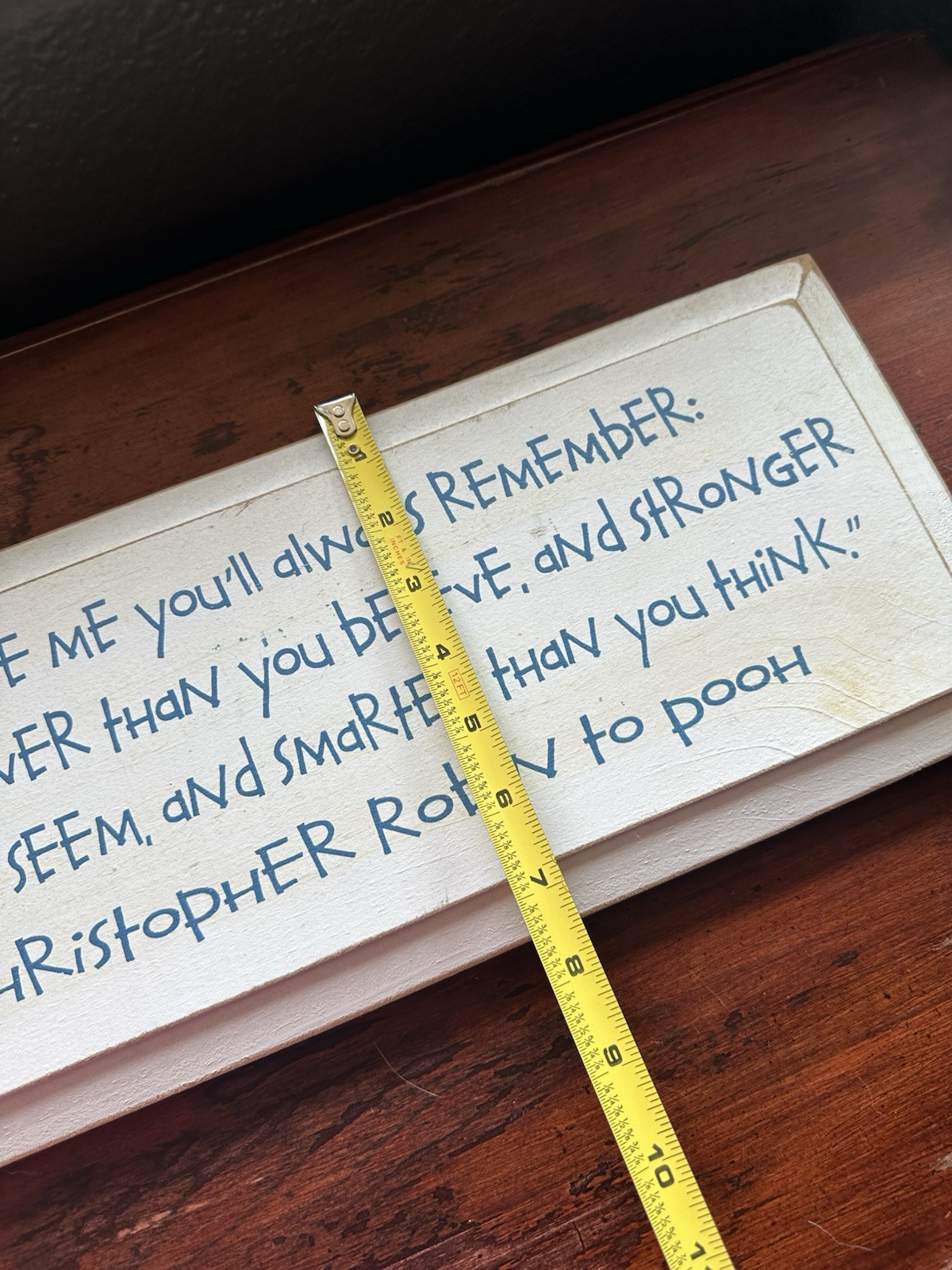 Winnie the Pooh Christopher Robin Promise Me Wooden Plaque Distressed Wall Decor