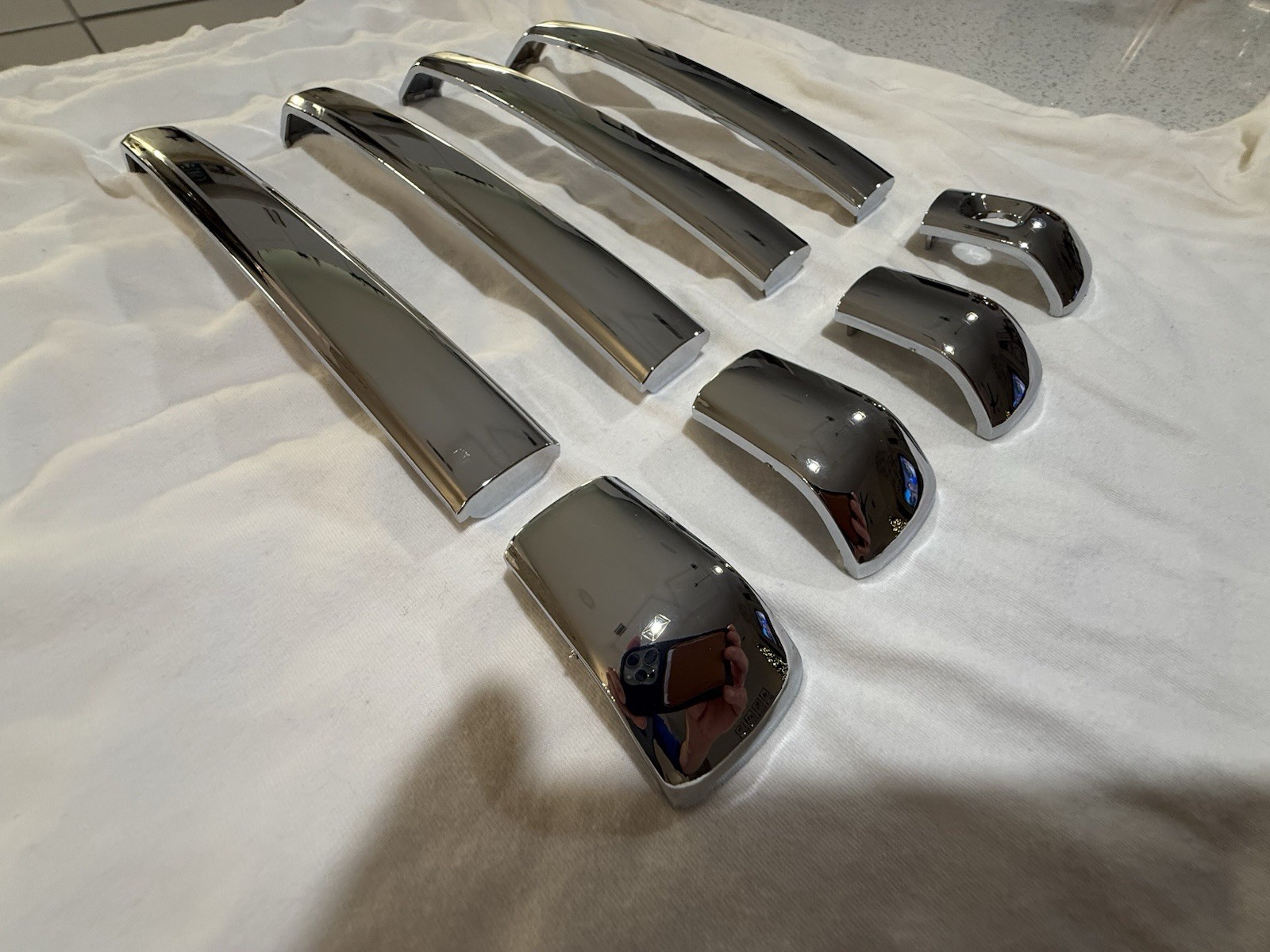 8pc Chrome Door Handle Insert Set for Lexus GX460 2010-2023 - 3M Tape Overlay