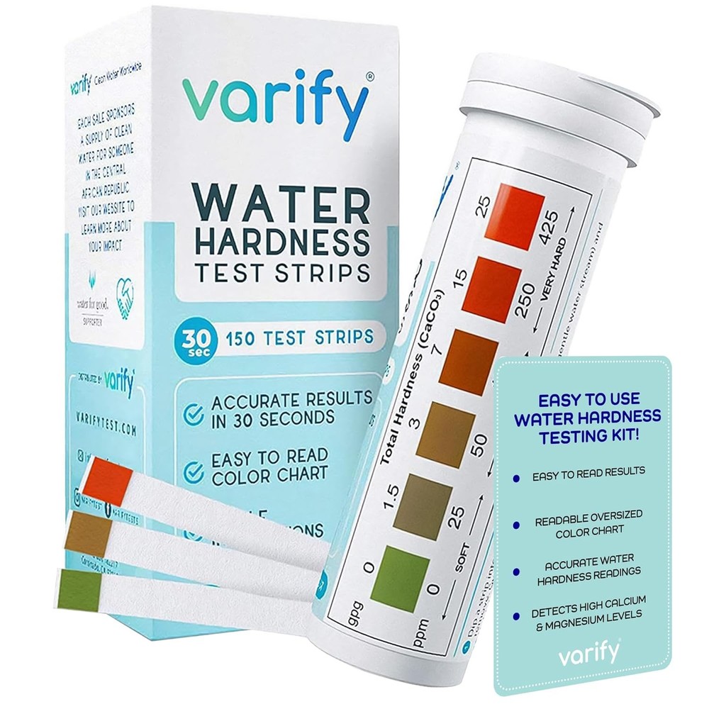 Varify Water Hardness Test Kit - Testing for Home, Drinking, Well,...