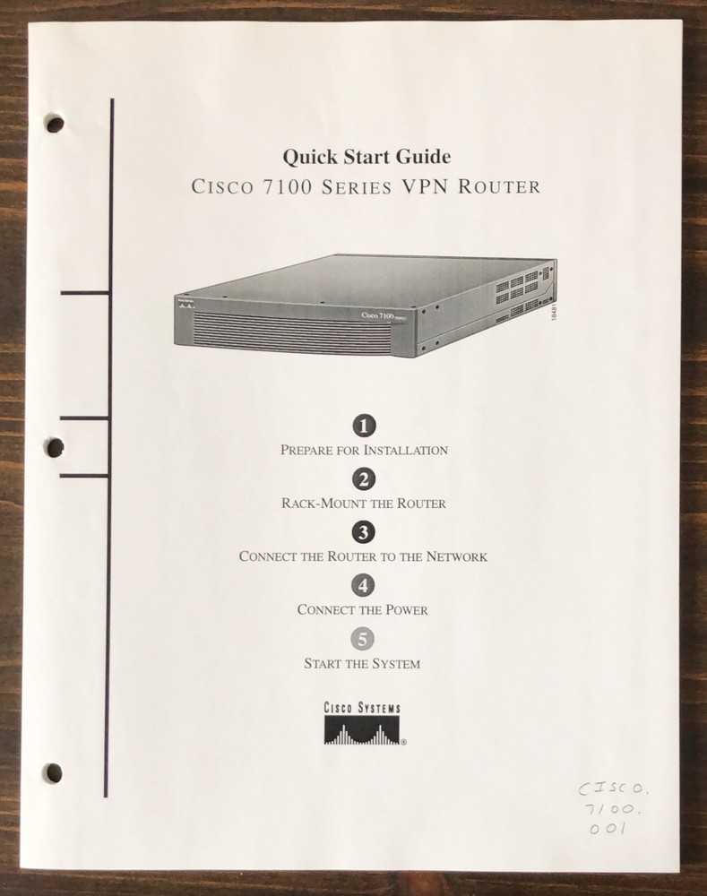 Cisco Systems - Cisco 7100 Series VPN Router Quick Start Guide (2000)