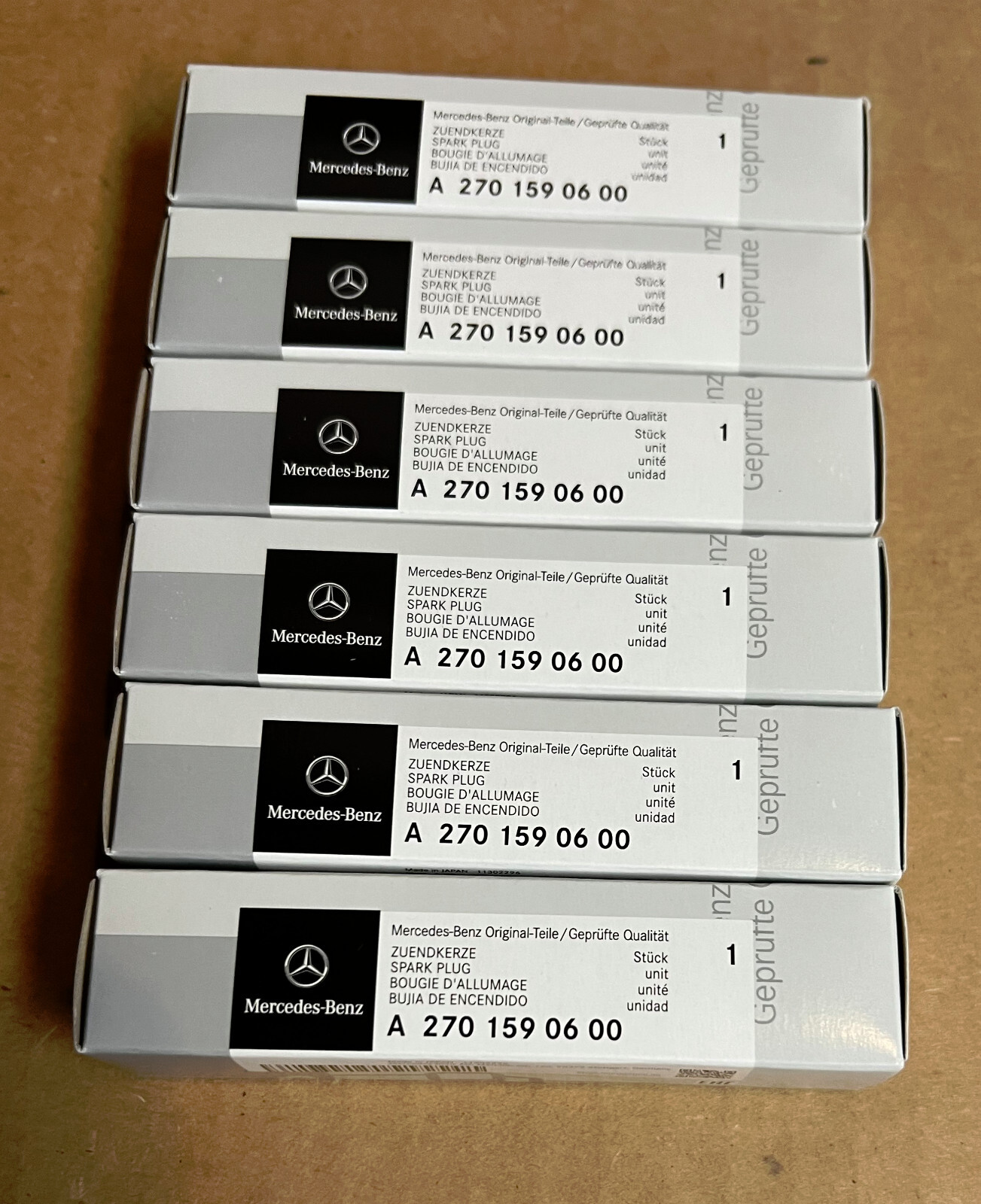 New Genuine OEM Mercedes A 270 159 06 00 - Set of 6 Spark Plugs ** SHIPS FREE