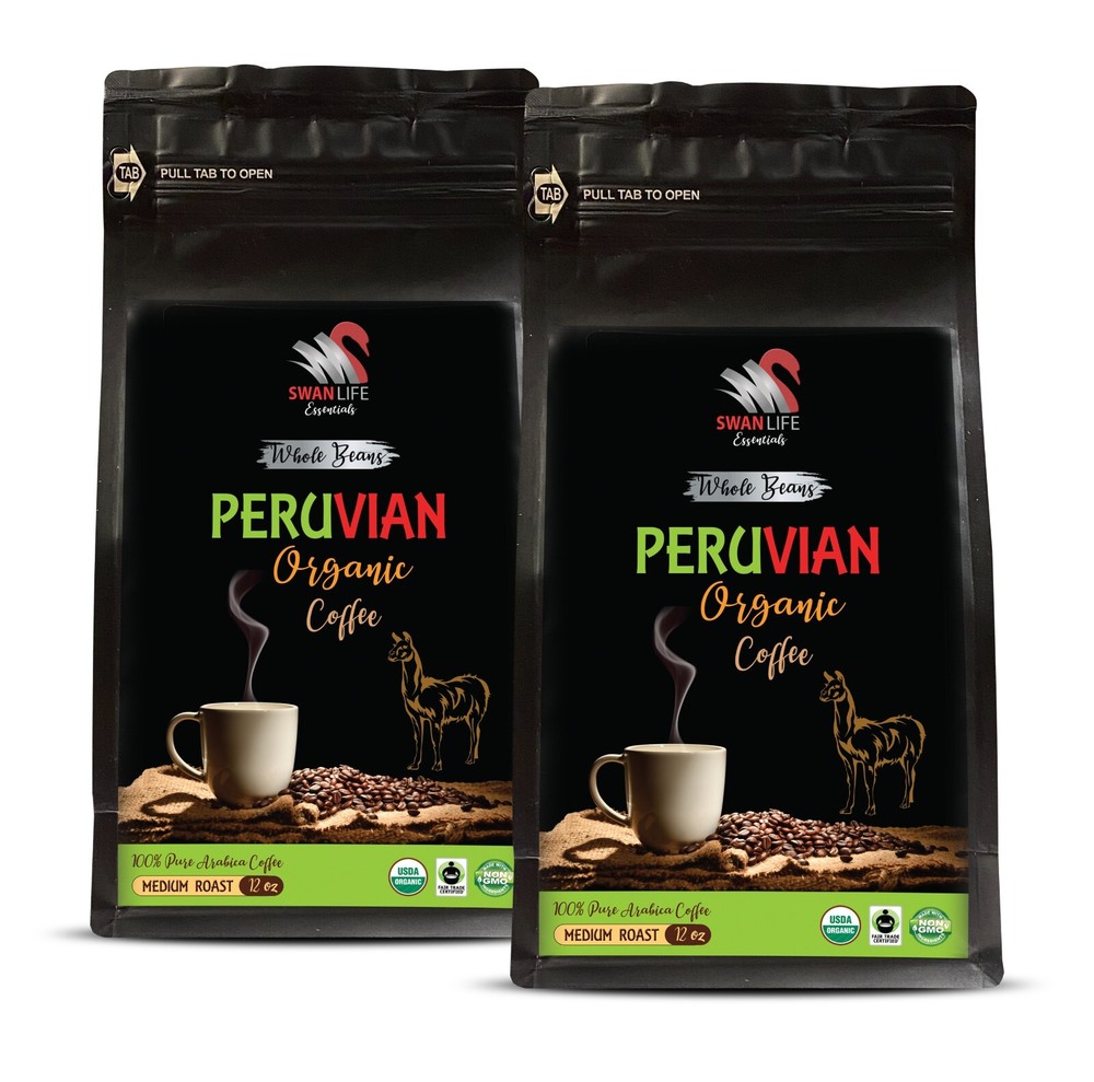 Authentic Peruvian Brew - PERUVIAN WHOLE BEANS ORGANIC COFFEE - Coffee 2Pack