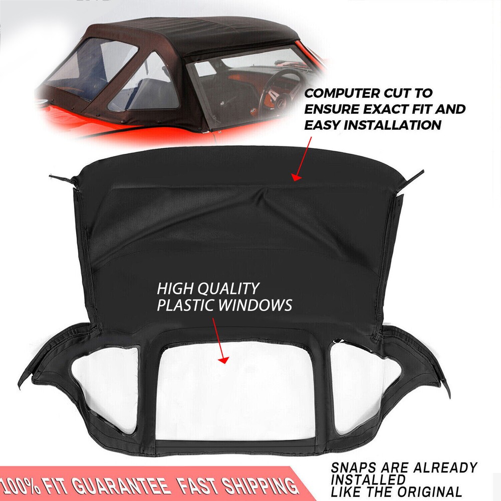 For 71-81 Triumph Spitfire Convertible Soft Top Replacement w/ Plastic Windows