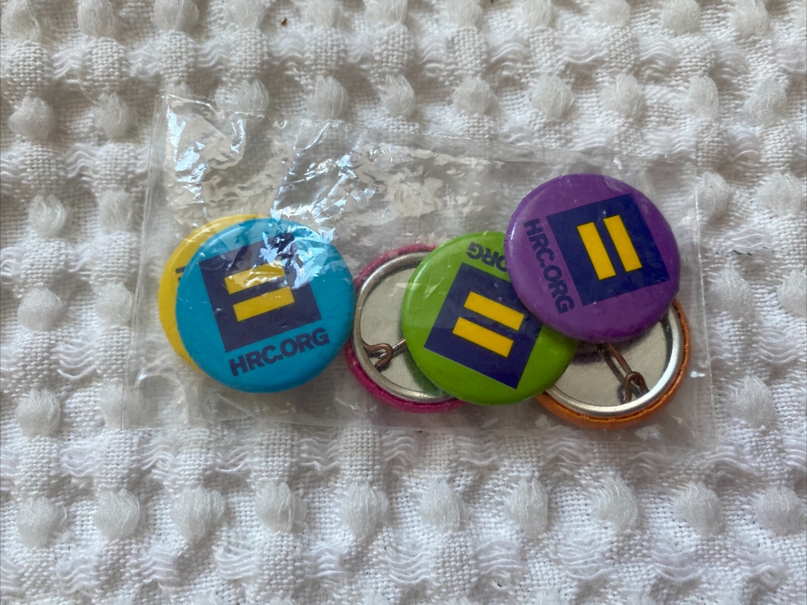Lot of 6 HRC Human Rights Campaign 1" Buttons Pins Equality Sign LGBT Rights HTF