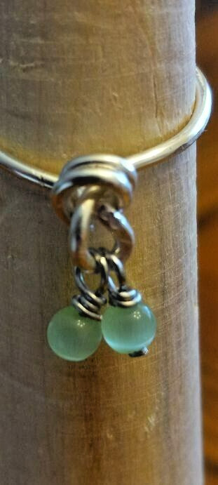 Silver Wire Beaded Knot Ring